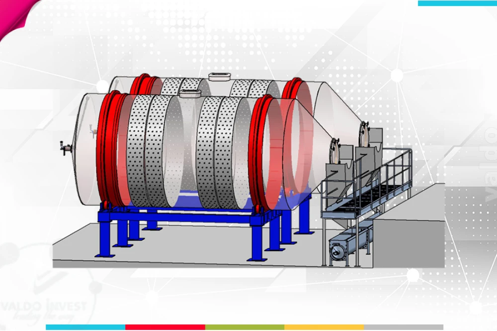 Fermentator rotativ orizontal