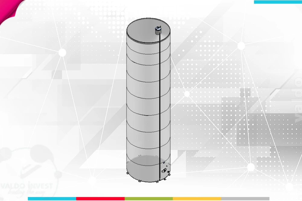 Rezervor pentru stocare vin pe postament de beton