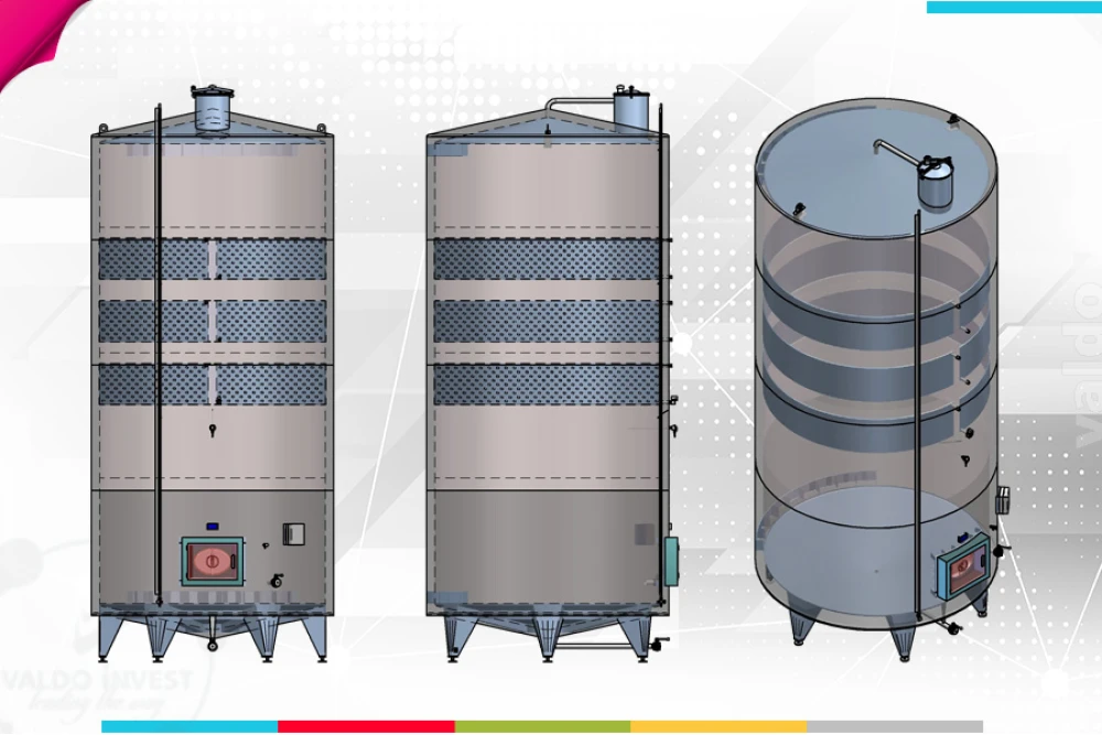 Rezervor pentru stabilizarea vinului cu termo mantale – total izolat